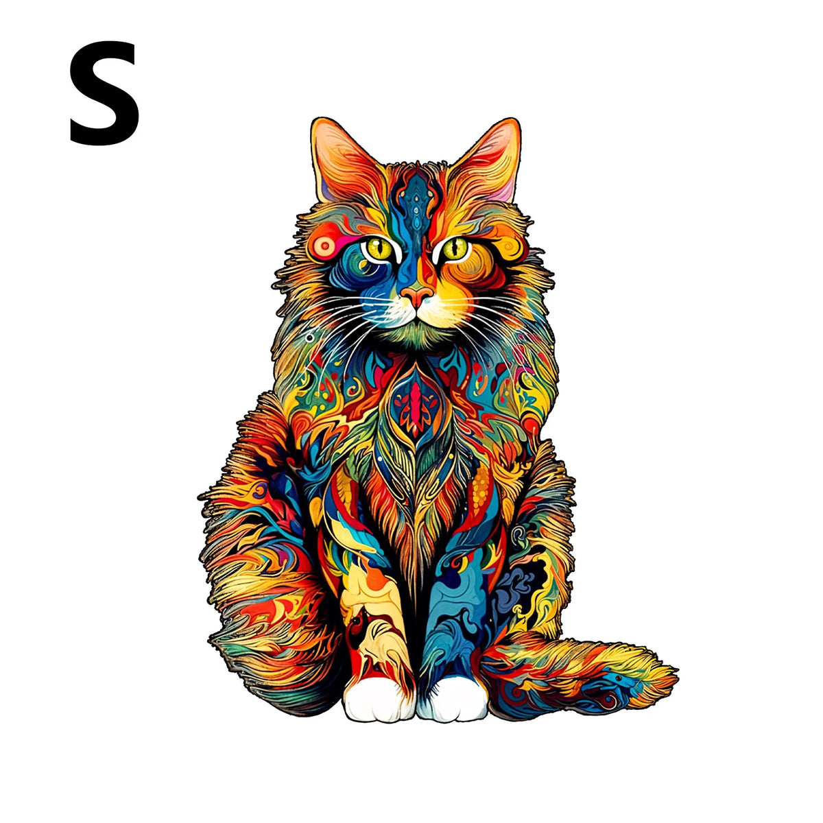 unique Cat Pattern Wooden Puzzle,Irregular Animal Shapes,  Leisure toys, The Gift for Halloween, Christmas, Birthday.
