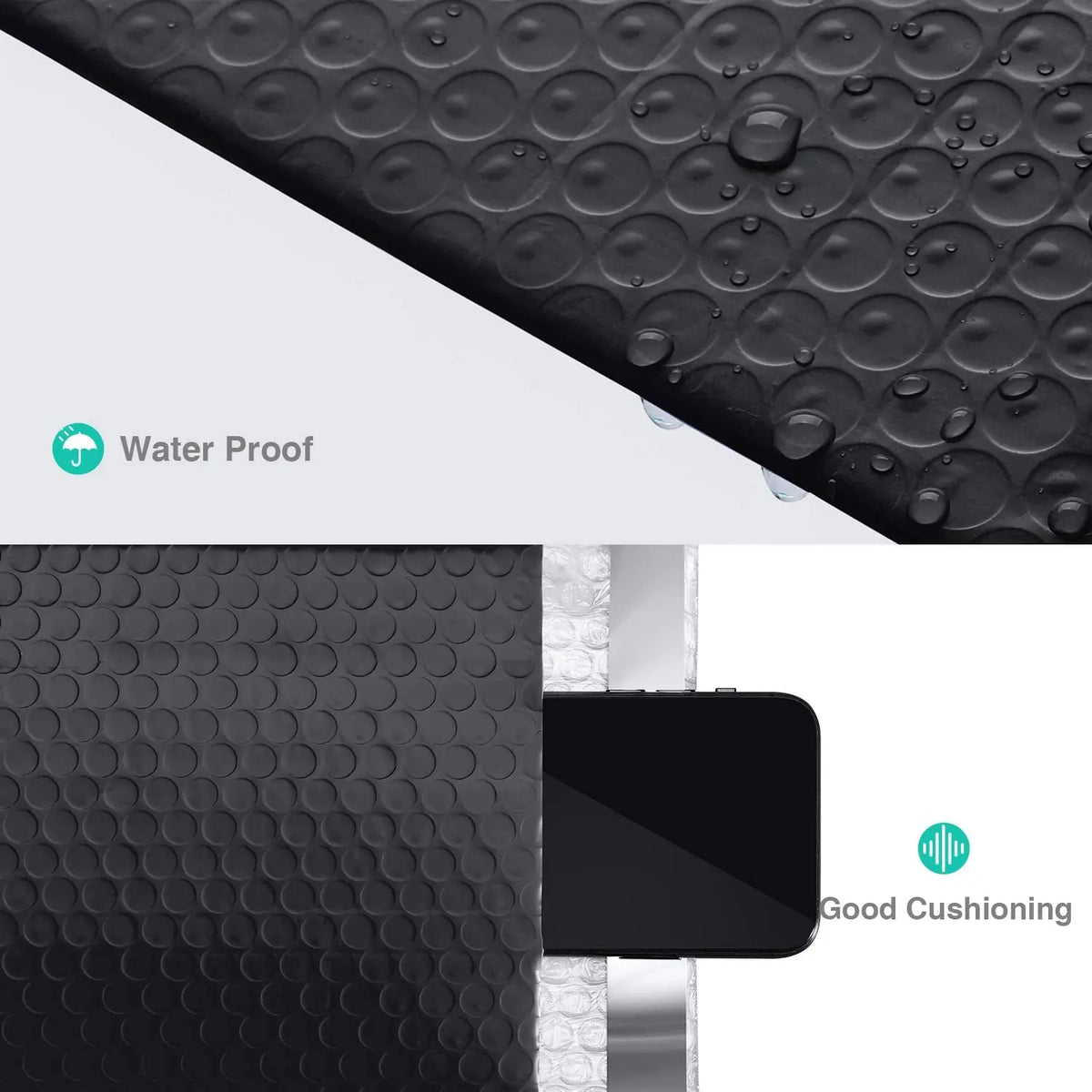 100 Pcs Black Bubble Packaging Envelope Mailing Envelopes Mailer Poly Green Envelope for Shipping Self Seal Bubble Bag Padding