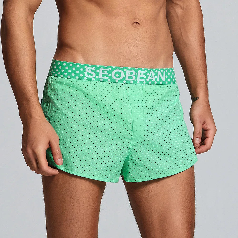 Men's Casual Shorts Side Fork Button Design Outdoor Aro Pants Mesh Breath Summer Beach Board Shorts Teenager Home Jog Gym Trunks