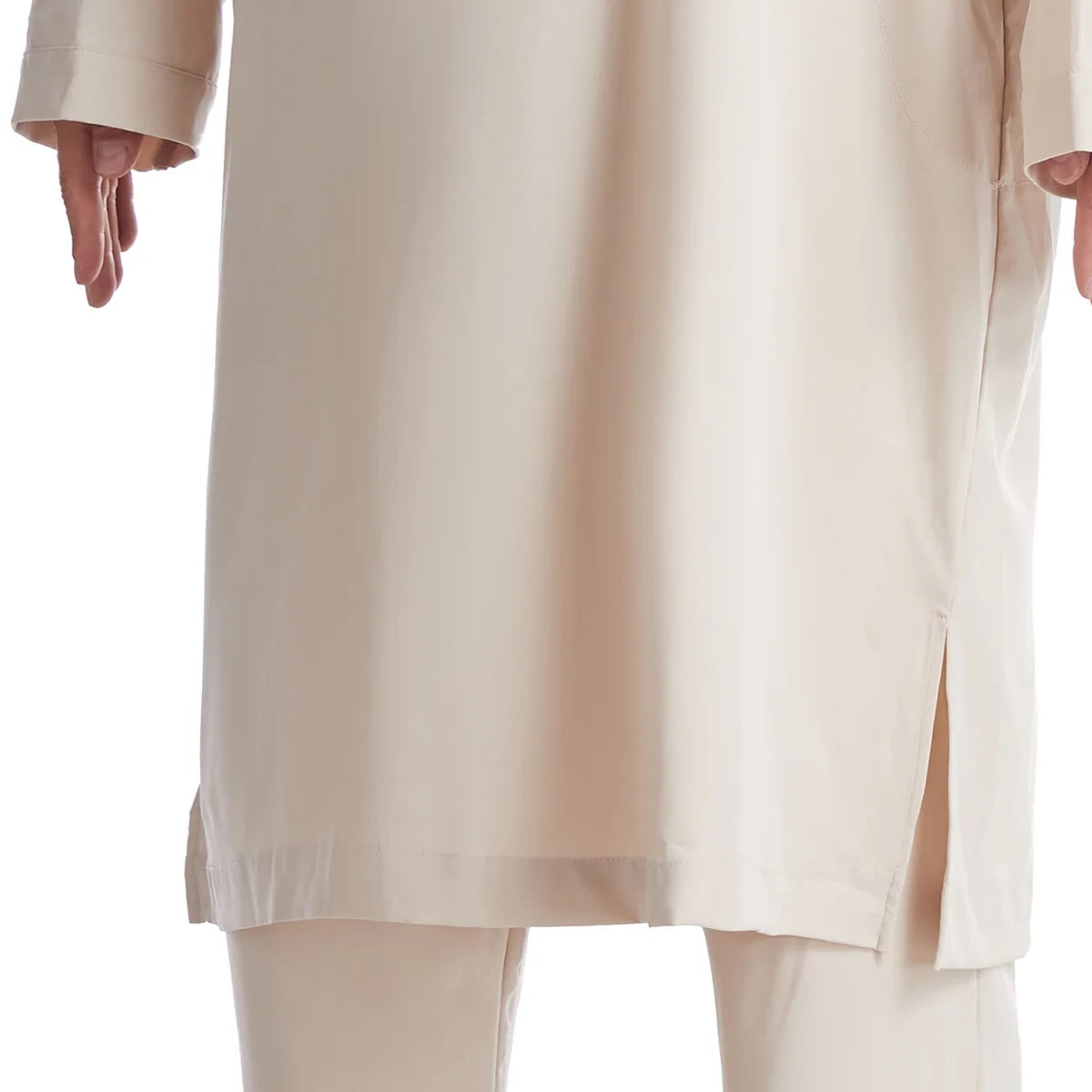 Muslim Men Jubba Thobe 2 Pice Set Top with Pant Mens Abaya Long Islamic Eid 2025 Ramadan Long Robe Saudi Wear Caftan Dubai Arab