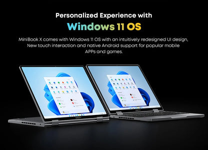 CHUWI MiniBook X N150 Laptop 10.51 Inch 16GB /12GB RAM 512GB SSD 2-in-1 Yoga Mode Intel Windows 11 Notebook 360° Flipable WiFi 6
