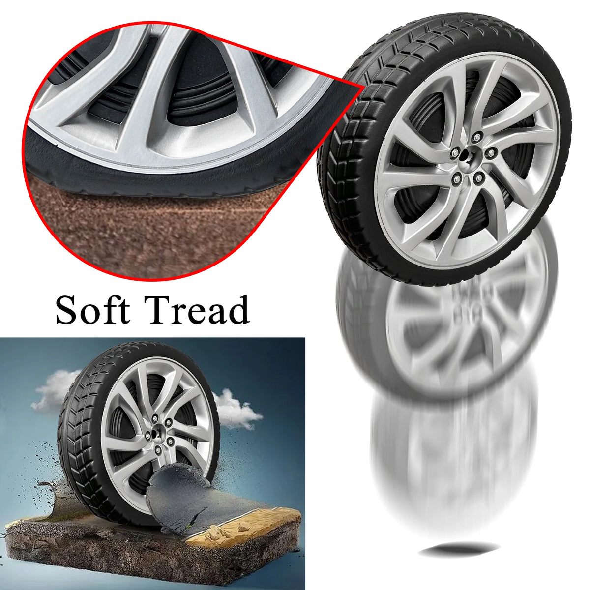 33CM/13'' 25CM/10'' PU Solid Rubber Tire for Children Electric Ride on Toy Car Power Wheels ﻿Alligator Tires Wheels Upgrade Part