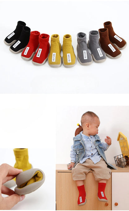 Aikidsay Baby First Socks Shoes Toddler Walker Infant Boys Girls Rubber Soft Sole Floor Barefoot Baby Casual Shoes Knit Booties