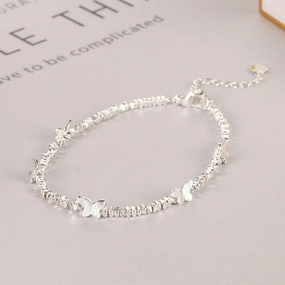 VENTFILLE 925 Sterling Silver Butterfly Bracelet for Girl Bead String Design Insect Fashion Versatile Jewelry Gift Dropshipping