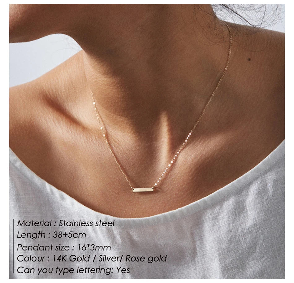 EManco Name Sentence Letter Necklace Women's Stainless Steel Necklaces Customized Initial Pendant Factory Direct