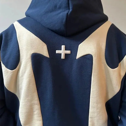 American Retro Letter Printed Devil Pattern Hoodie Y2k Harajuku Casual Couple Zipper Hoodies Sweatshirt Fashion Men's Clothing