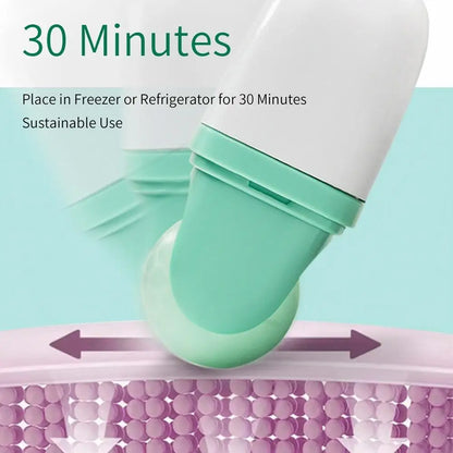 Double-headed facial ice roller, used for facial and head massage, made of resin material, without fragrance and battery