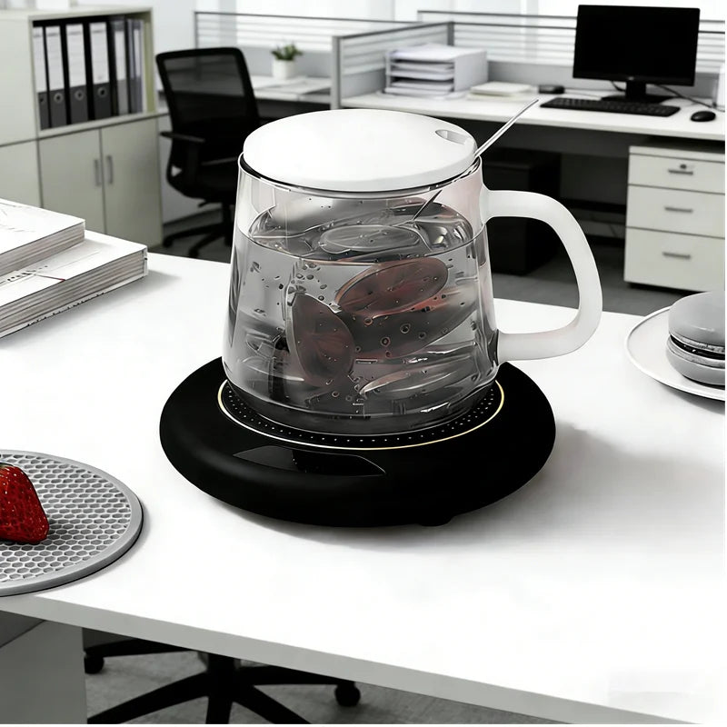 USB Thermostatic Heating Coaster for Home 3-Speed Adjustable Constant Temperature 55-65-75 Degrees Cappuccino Warmer