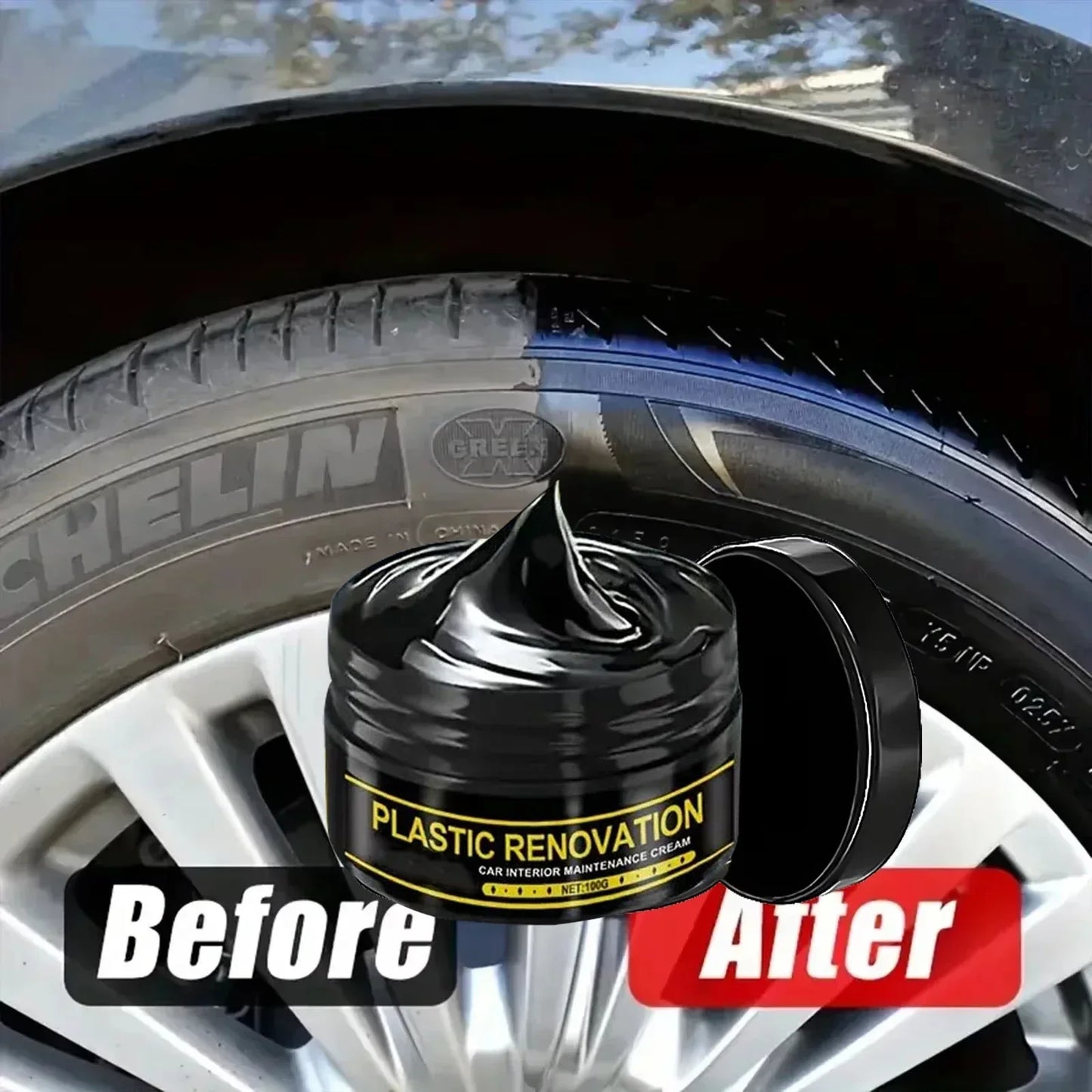 Car Interior Plastic Leather Scratch Repair Paste Anti-Aging Paste Automotive Tires Seats Steering Wheel Polishing Wax