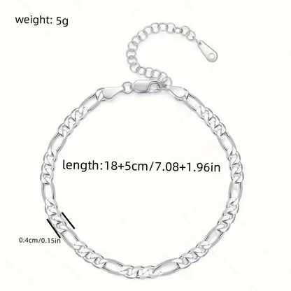 New 925 sterling Silver Bracelets Anklet Beautiful 4MM chain for Women men Wedding Pretty designer Jewelry Fashion Holiday gifts