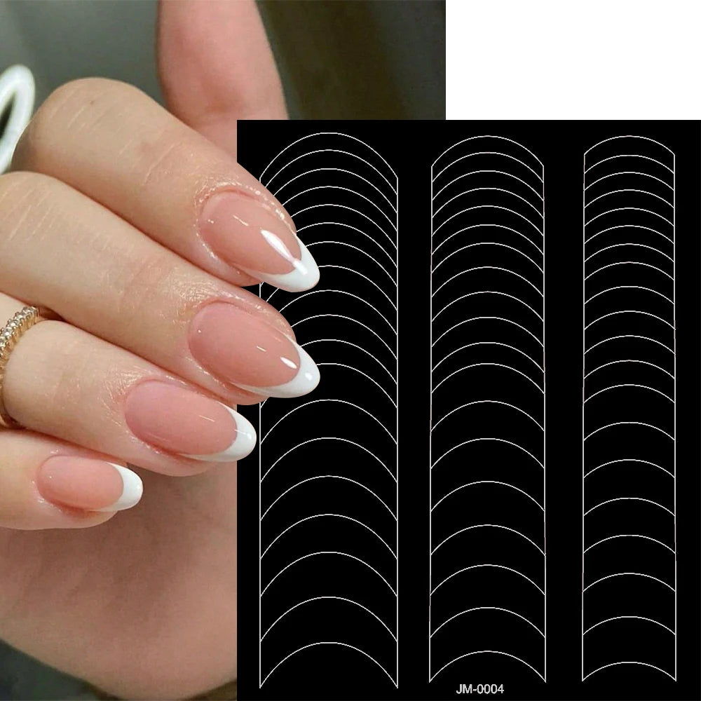 24-Design Airbrush Stencil Nail Stickers 1Pcs Butterfly/Heart/French Line Nail Decal Adhesived DIY Nail Template Airbrush Slider