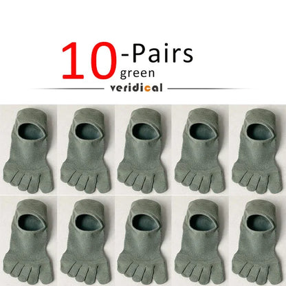 5 Pairs Invisible Toe Socks Summer Thin Cotton Mesh Shallow Mouth Soft Elastic Breathable Deodorant Cool 5 Finger Socks Sokken