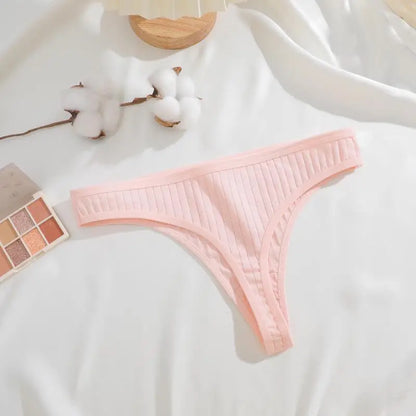 8Pcs/Set Cotton Seamless Thongs For Women Sexy Low Rise Solid Color Breathable Pantys Female Comfortable Soft G-String Underpant