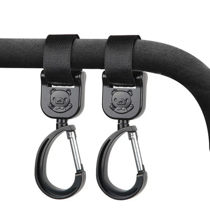 Universal Outdoor Stroller Accessories Baby Pram Hooks Rotate Hanging Bag 360 Degree Cart Organizer Storage Bag Hanger