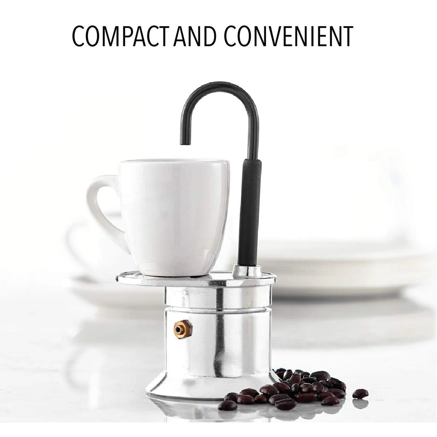 50ML Single Tube Moka Pot Cup Aluminum Alloy Spout Stovetop Italian Coffee Maker for Outdoor Parties Travel Kitchen Accessories