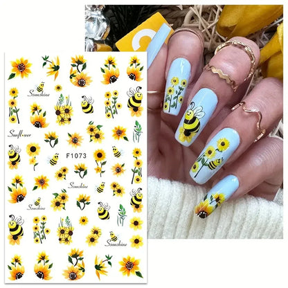 Black and White Love Flowers Line Art 3D Stickers Nail Decals Nail Art Accessories Butterfly Rose Nail Stickers Nail Sliders