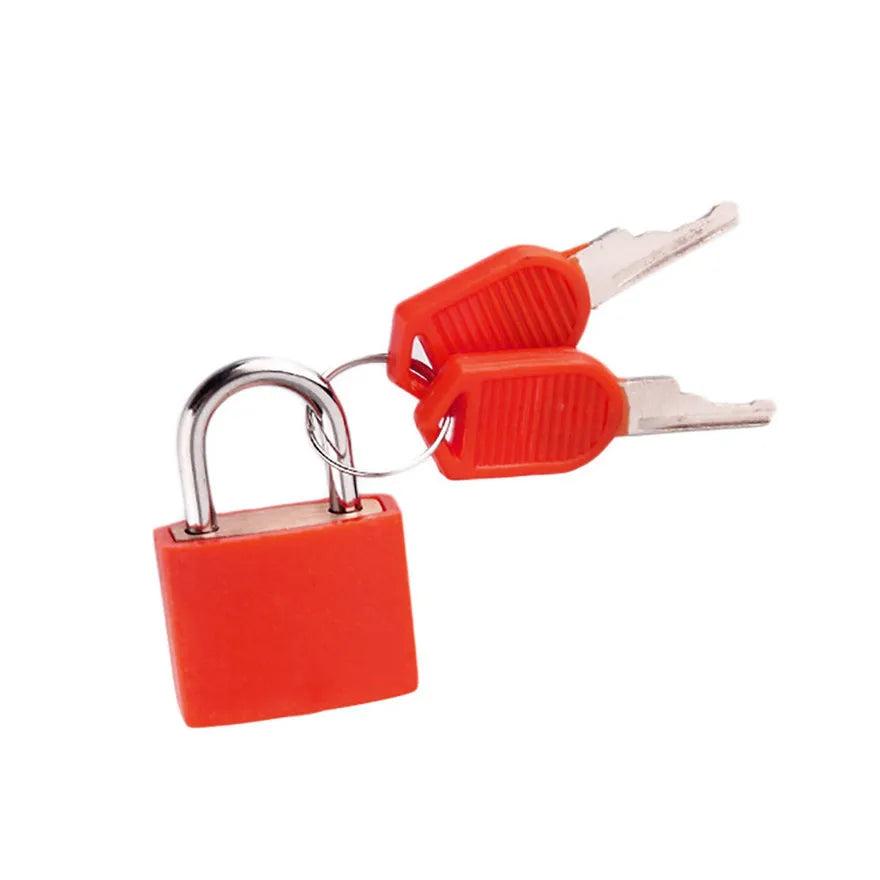 Small mini High Quality Strong Steel Padlock Travel Suitcase Diary Lock Luggage Schoolbag Anti-theft Security Padlock 2 Keys