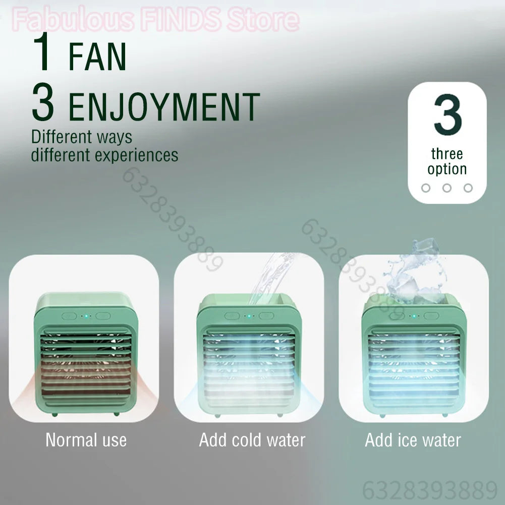 New Portable USB Chargeable Mini 3 Gear Air Conditioner Cooler Fan Air Conditioner Air Cooling Fan Office Desktop Fan