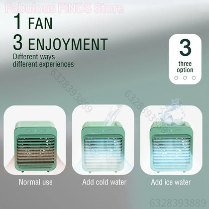 New Portable USB Chargeable Mini 3 Gear Air Conditioner Cooler Fan Air Conditioner Air Cooling Fan Office Desktop Fan
