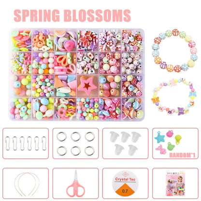 Arts Crafts DIY Handmade Beaded Kit DIY Handmade DIY Making Beads Kit Colorful Kawaii Kit for Make Bracelets Beads Girl Gift