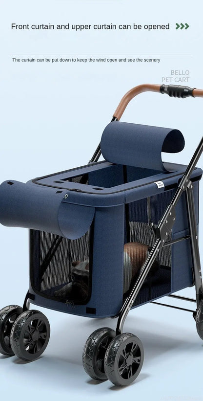 Multiple pet strollers large dog trolley cart folded large space Multifunctional trolley case with wheel bearing 30kg for travel