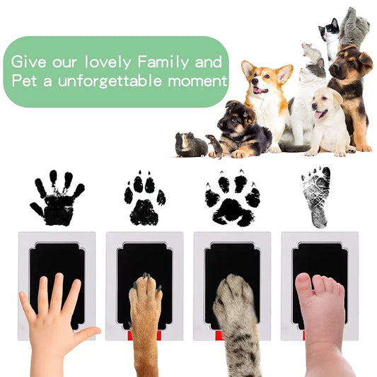Baby Handprint Footprint Ink Pad Pet Paw Print Kit Non Toxic Clean Touch Safe Inkless Family Keepsake Newborn Baby Birthday Gift