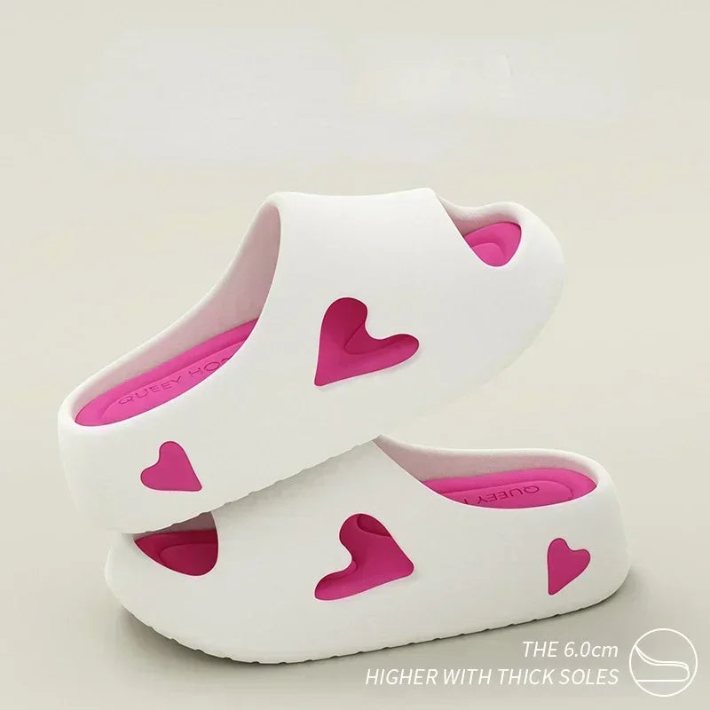 Summer Indoor Outdoor Women Sandal Platform Style Soft EVA Non Slip Love Design Home House Slippers Beach Slides Flip Flops shoe