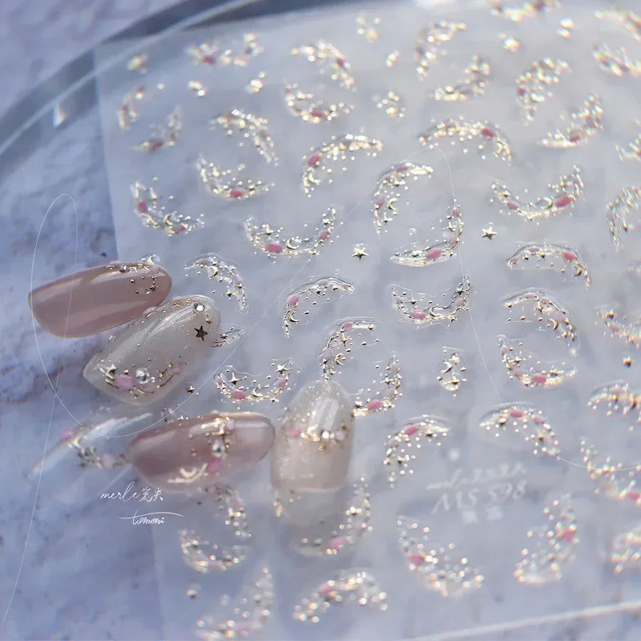 Ocean Shell Starfish Shell Conch Whale Dolphin Seahorse Coconut Tree Water Bubbles Self Adhesive Nail Art Sticker Manicure Decal