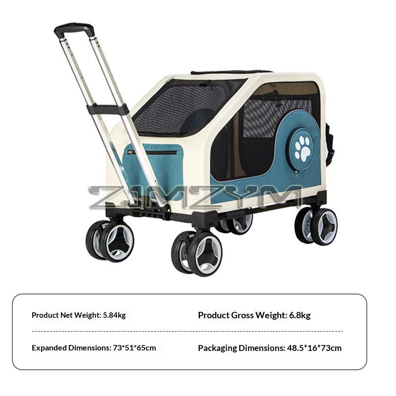 Portable Pet Trolley Case, Fashionable Detachable Dog Trolley Case, Foldable Pet Bag Cat Travel Carrier Bag