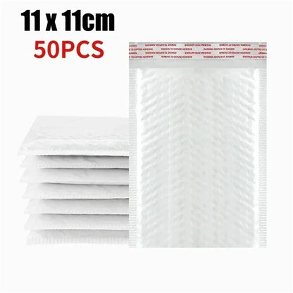 10-50Pcs Bubble Envelopes White Foam Shipping Bags Poly Bubble Mailers Pad Self Seal Packing Bags for Magazine 11cm 15cm 23cm