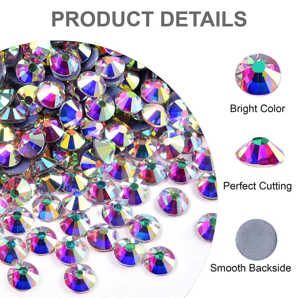 Oleeya стразы Better DMC Hotfix Rhinestone Iron On Strass High Quality Flatback Glass Crystal AB For DIY Wedding Y2792