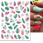 3d Nail Art Decals Watercolor Florals Purple Green Pink Flowers Leafs Fruit Adhesive Sliders Nail Stickers For Manicure