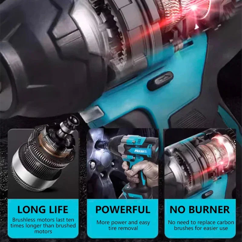 Makita DTW700 Cordless Impact Wrench 18V Brushless Motor  Variable Speed Electric Wrench High Effieiency Durable Auto Stop