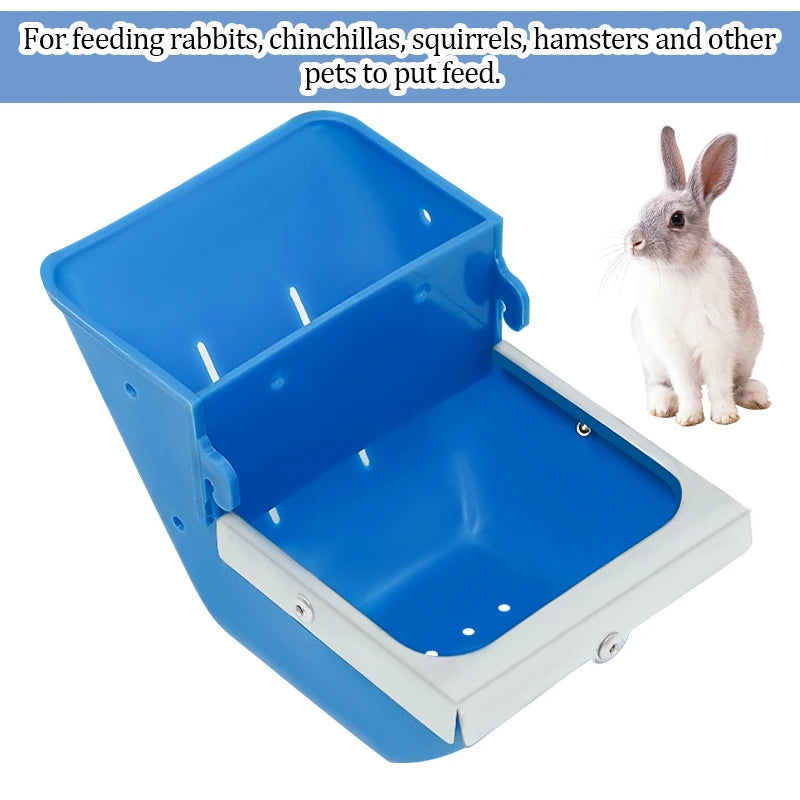 5Pcs Rabbit Feeder Box Hopper Rabbit Cage Rex Rabbit Anti Pickling Feed Trough Feeders Automatic Farm Animals Feeding Bowls