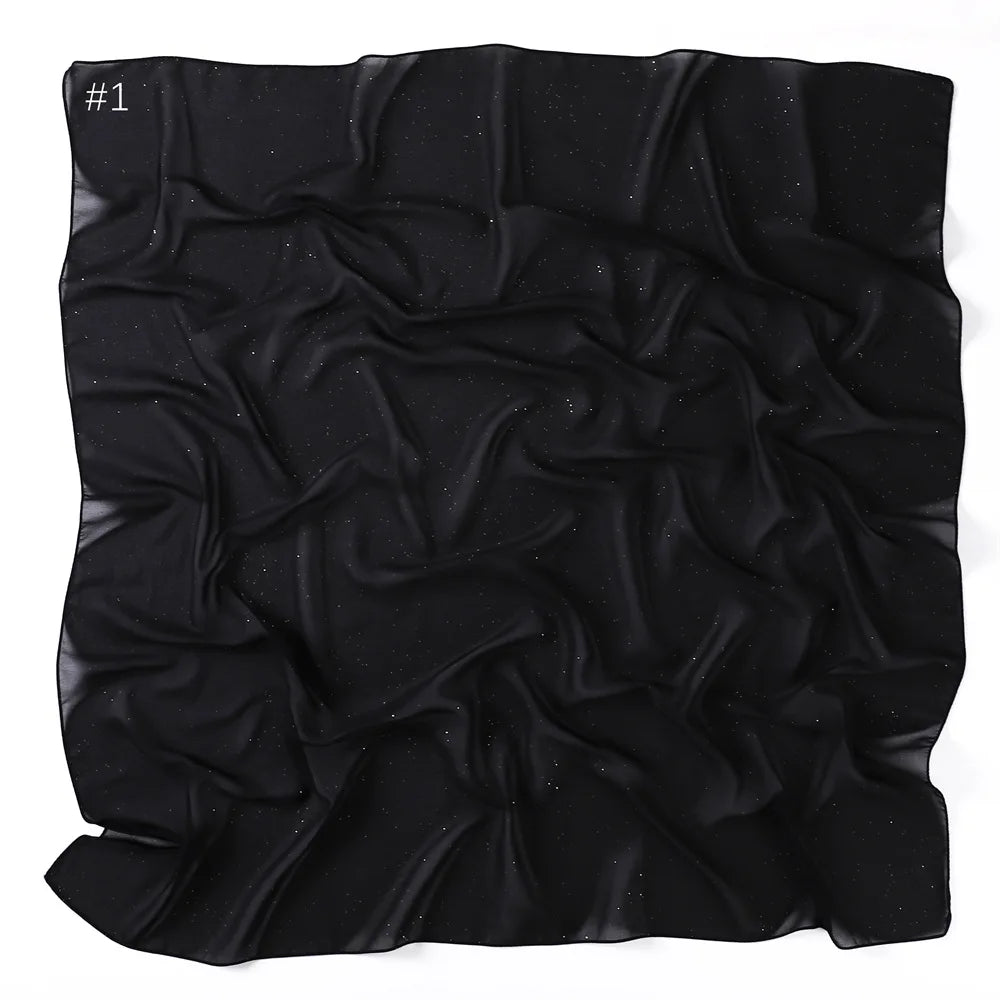 90*90cm Square Chiffon Hijab Scarf Women Solid Color Muslim Soft Head Scarf Islamic Shawls and Wraps Headband Musulman Scarves