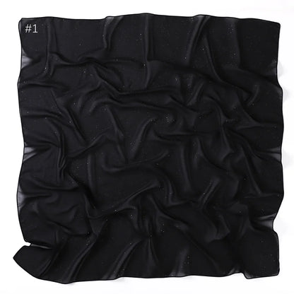 90*90cm Square Chiffon Hijab Scarf Women Solid Color Muslim Soft Head Scarf Islamic Shawls and Wraps Headband Musulman Scarves