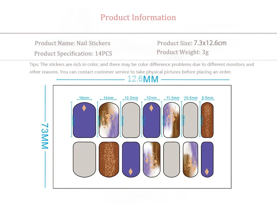 1PC Gel Nail Sticker Patch Slider Flower Gradient Color Back Glue Full Cover Waterproof Gel Nail Sticker UV Lamp Curing Manicur
