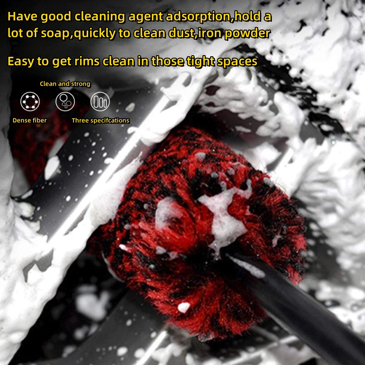 Car Wheel Detailing Brushs Bendable Wheel Woolies Auto Cleaning Tools for Car Rim Tire Washing Easily Clean Hard-To-Reach Areas