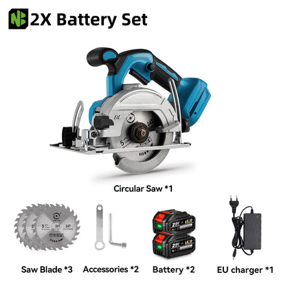 NEWBENY 5 Inch 125MM Brushless Circular Saw Cordless Electric Saw Multifunction Wood Cutting Power Tool for Makita Battery Pin