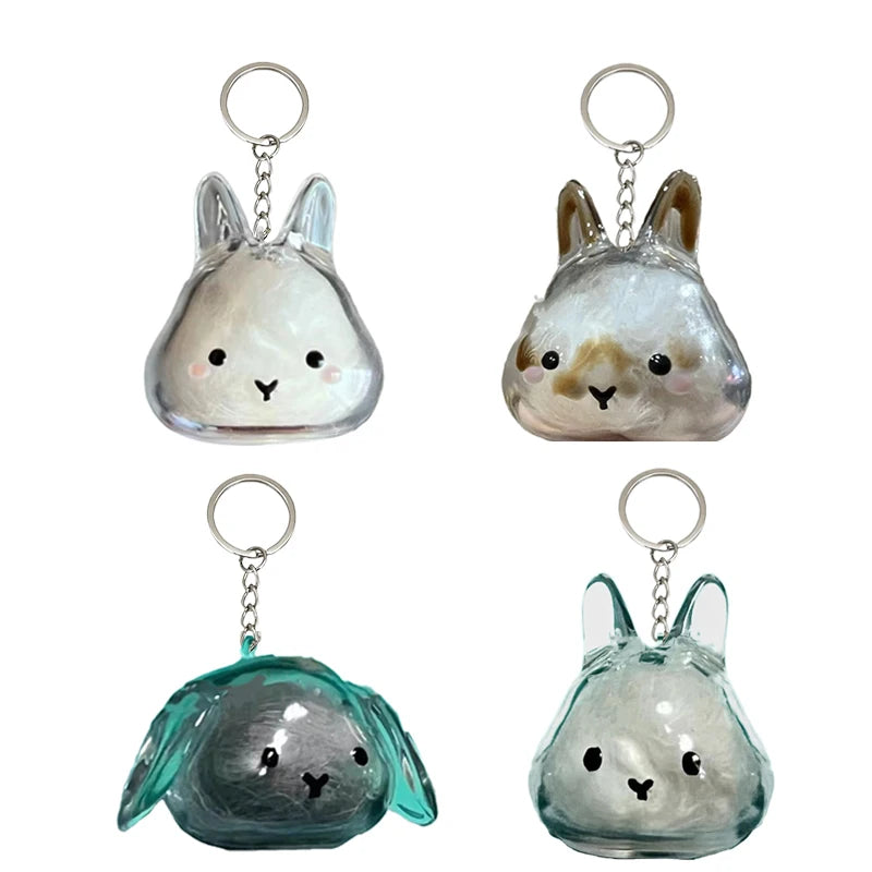 Rabbit Hair Storage Box Pendant Keychain Pet Hair Keepsake Box Pet Memorial Collection Box Bag Pendant DIY Decoration Gift