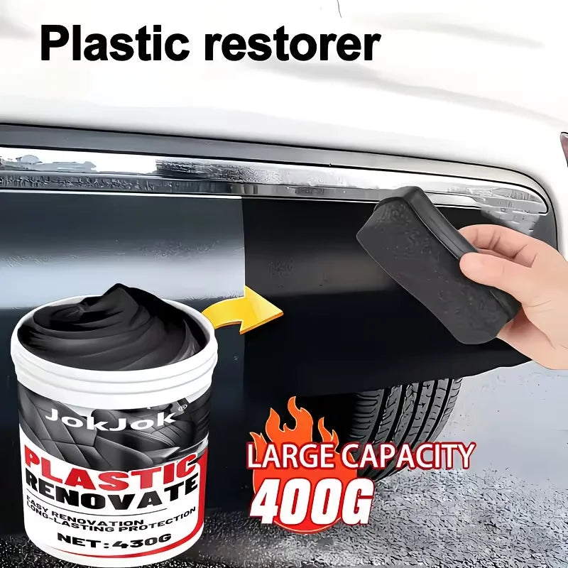 Car Plastic Shine Paste - Multi-Purpose Interior And Exterior Trim Renewal Wax, Helps Restore Glossy End for Doors, Dashboards