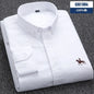 Casual cotton men's shirt slim fit horse logo bottom inch shirt Oxford spinning long sleeved striped shirt
