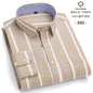 Men's Social Shirts Long Sleeve 100%Pure Cotton Oxford Buttoned Plaid Formal Male Casual Clothes Oversized Shirt Plus Size S-7XL