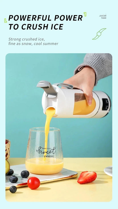 2026 New Household Charging MINI Crushed Ice Electric Juicer Powerful Motor 450ML Large Capacity Digital Display Juice Cup