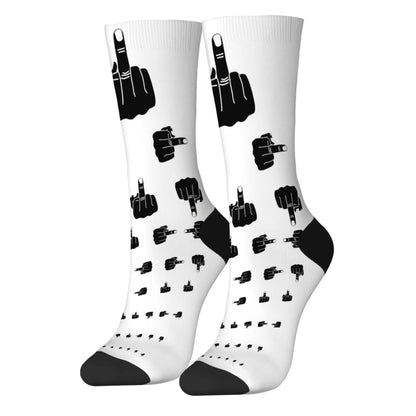 Funny Finger Art Men's Socks Novelty Street Harajuku Hip Hop Style Compression Socks Casual Fashion Crazy Party Happy Socks Gift