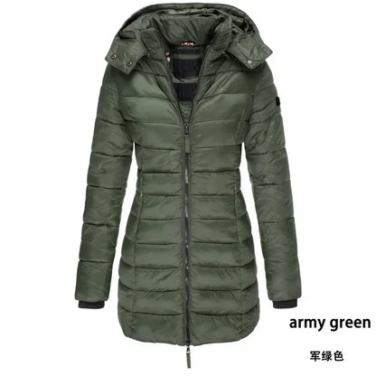Winter Korean New Women's Cotton Padded Clothes Women's Medium Long Slim Cotton Padded Jacket Warm Down Cotton Padded Jacket