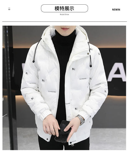 2026 High quality Winter Down Jacket Coats Mens Warm White Duck Down Hooded Men Windproof Parkas Overcoat