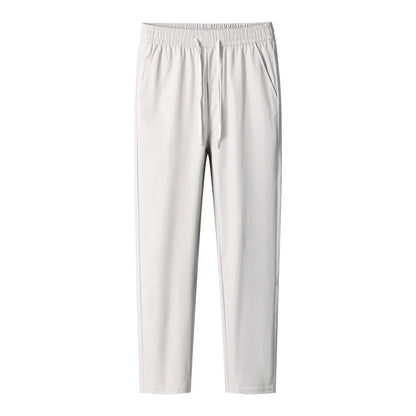 Mens Elastic Waist Casual Pants Quick Dry Wrinkle Free Slacks Summer Light Weight Trousers Spring Summer Running Golf Pants