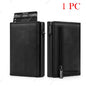 Rfid Wallet Credit Card Holder Luxury Business ID Holder Card Slim Pop Up Metal Minimalist Purse Smart Money Bags with Zipper