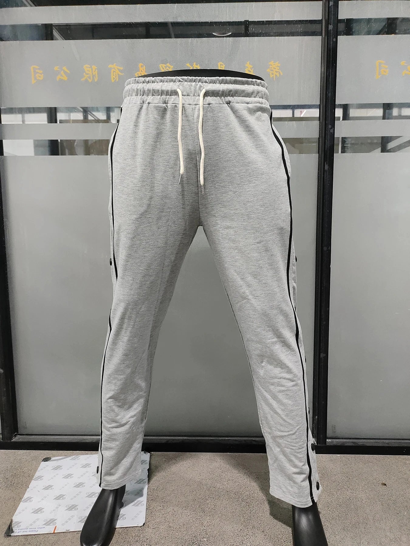 Autumn Men Sweatpants Fashion Sportswear Drawstring Straight Track Pants Casual Loose Trousers breasted Breathable quick drying